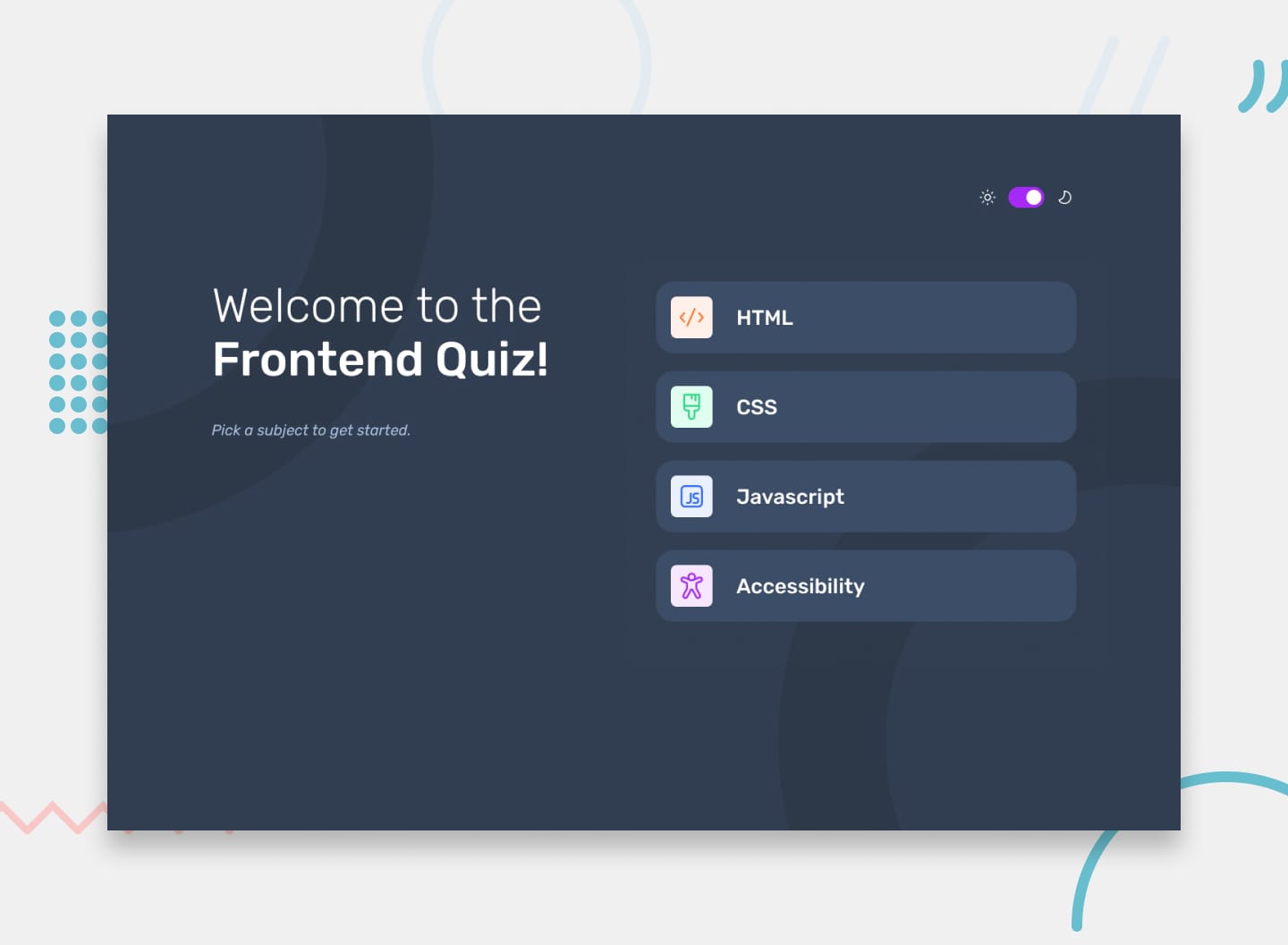 Frontend quiz app preview